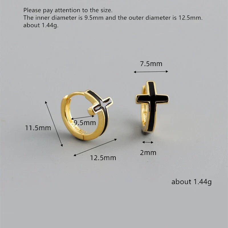 925 Sterling Silver Earring Colorful Dripping Oil Material Ear Ring Ear Buckle Rhombus Shape Trend Wild Girl Women Boy Ear Jewel