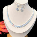 Fashion Water Drop Necklace A Necklace Set Composed Of Different Sizes Of Cubic Zirconia, Used For Party Wedding Jewelry