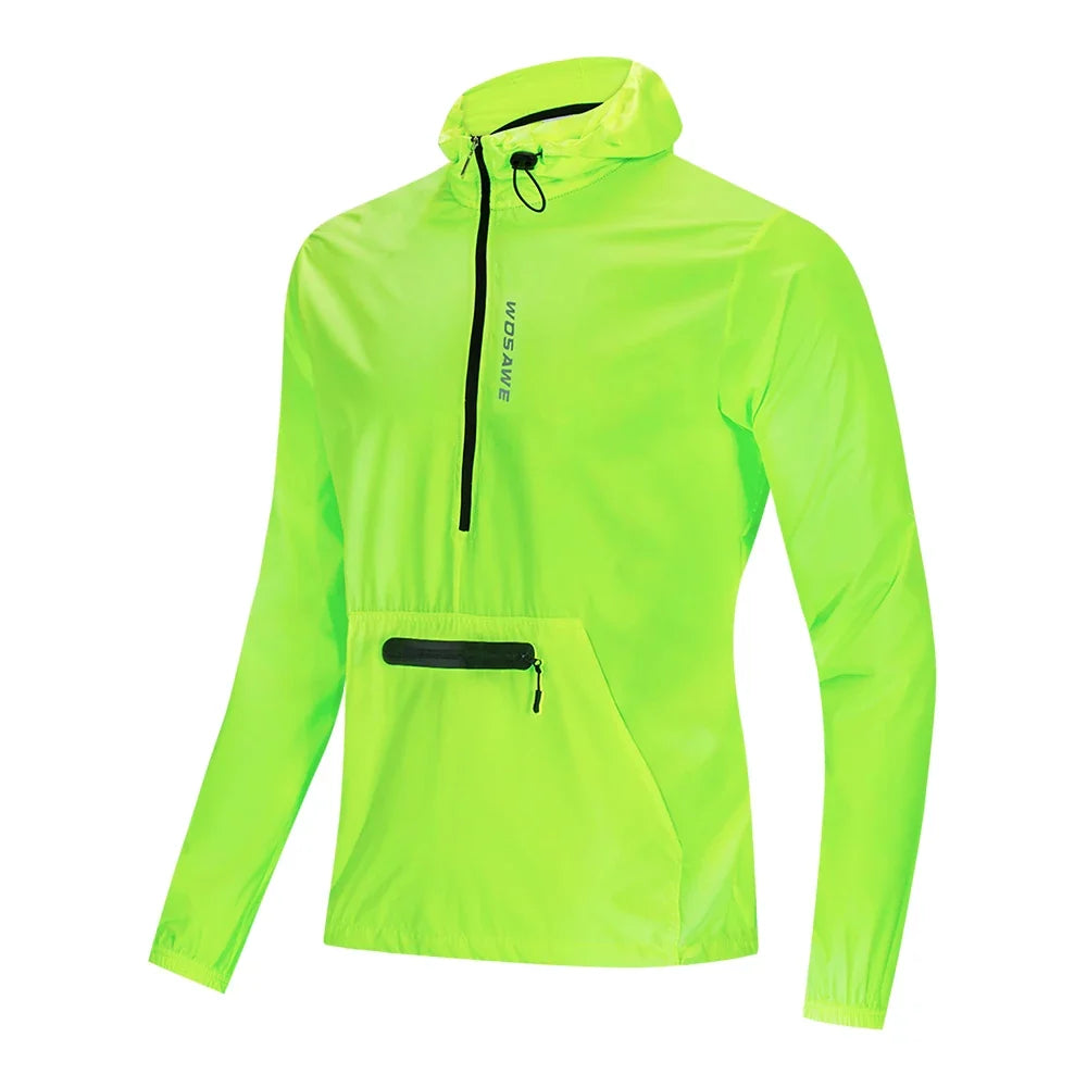 Men's Cycling Jacket Windbreaker Hooded Jacket Bike Wind Cutter Vest Windproof Short Winds Cycling Rainproof Jacket