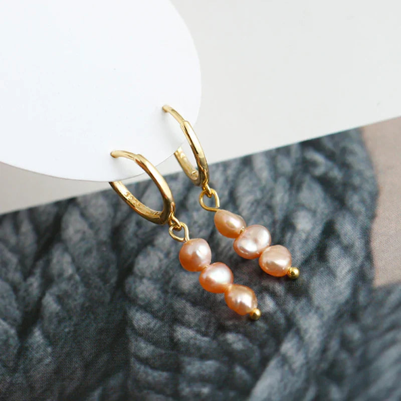 Real 925 Sterling Silver Natural Freshwater Baroque Pearl Stud Earrings for Women Bohemian Charming Jewelry Trend 2021