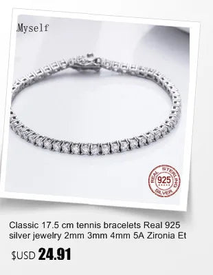 Fine Jewelry 3mm Montana Blue/Emerald Green/Ruby Red/Turquoise/Black Cubic zircon 925 Silver Tennis Bracelet