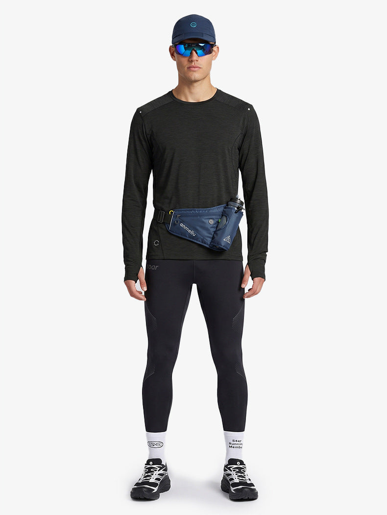 Men's Quick Dry Long Sleeve T-Shirt Sports Running Tee Summer Breathable Lightweight Fitness Gym Workout Top Activewear