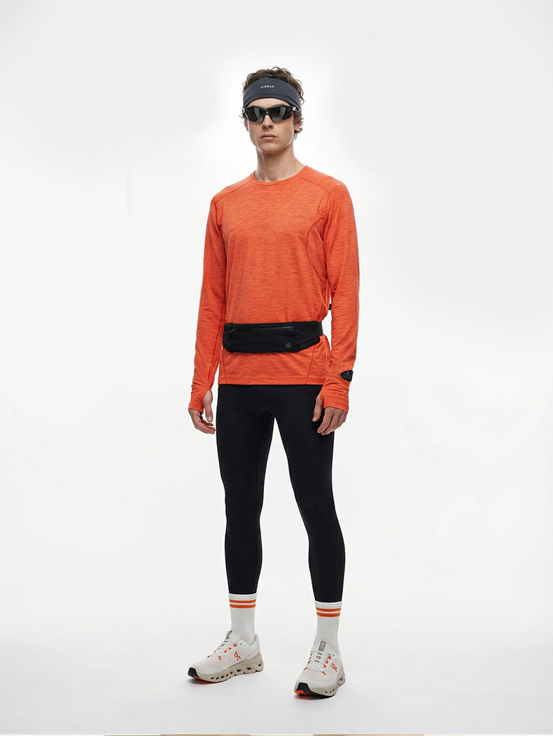 Men's Quick Dry Long Sleeve T-Shirt Sports Running Tee Summer Breathable Lightweight Fitness Gym Workout Top Activewear