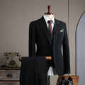 New Men's Slim Fit Business Suit Set 3 Pieces,Classic Graceful Solid Suits For Interview Office,Stylish Peak Lapel Men Tuxedo