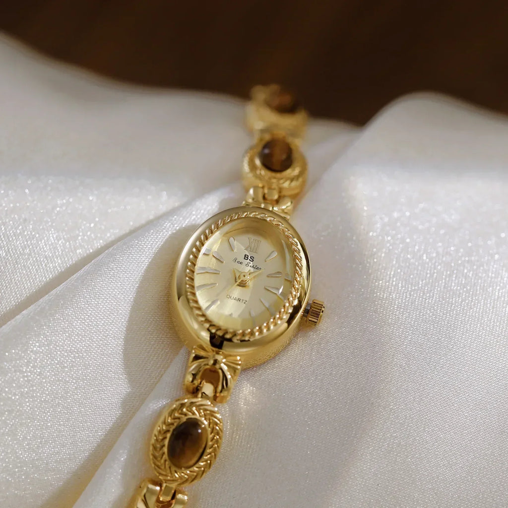 Oval Gold Women Watches Luxury Brand Dress Casual Quartz Small Dial Ladies Wrist Watches Rhinestone Gold Watches for Women 2025