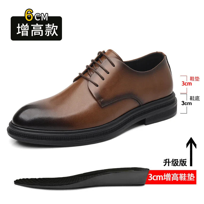 Mens Black Leather Shoes Autumn British Style Formal Business Footwear Low Top Commute Style Dress Shoes For Suits