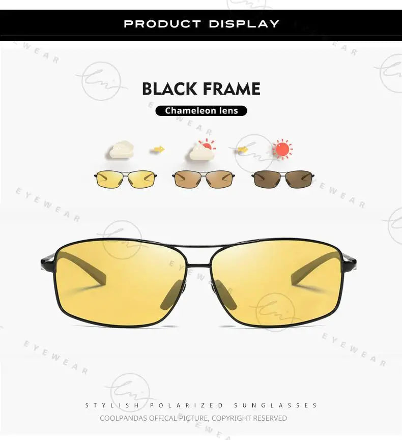 Classic Photochromic Sunglasses Polarized Man Day Night Vison Glasses Woman Chameleon Lens For Driving Goggles Male