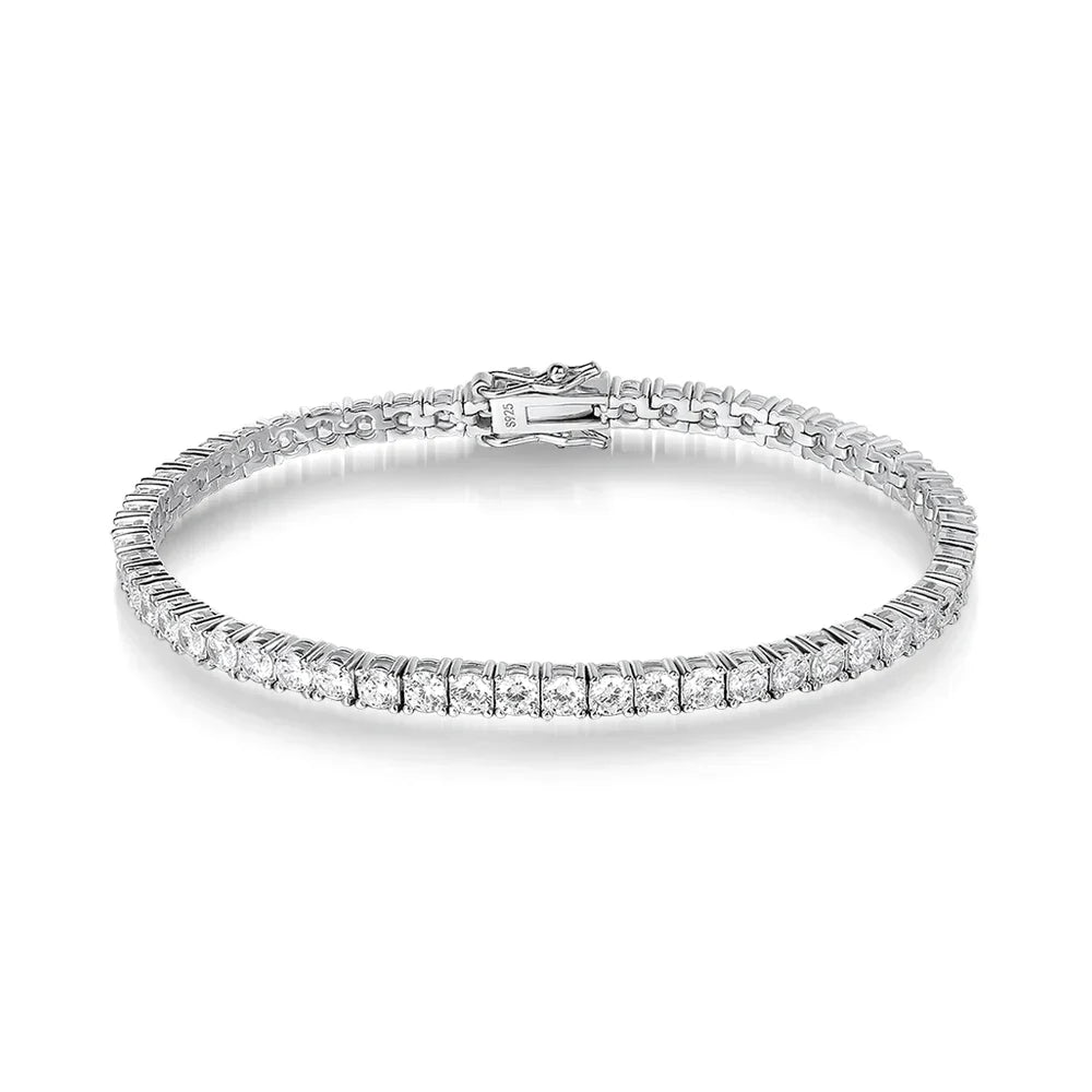 3/4/5mm Moissanite Tennis Bracelet for Women Man S925 Silver Plated 18k Gold Wedding Party Fine Jewelry with certificate
