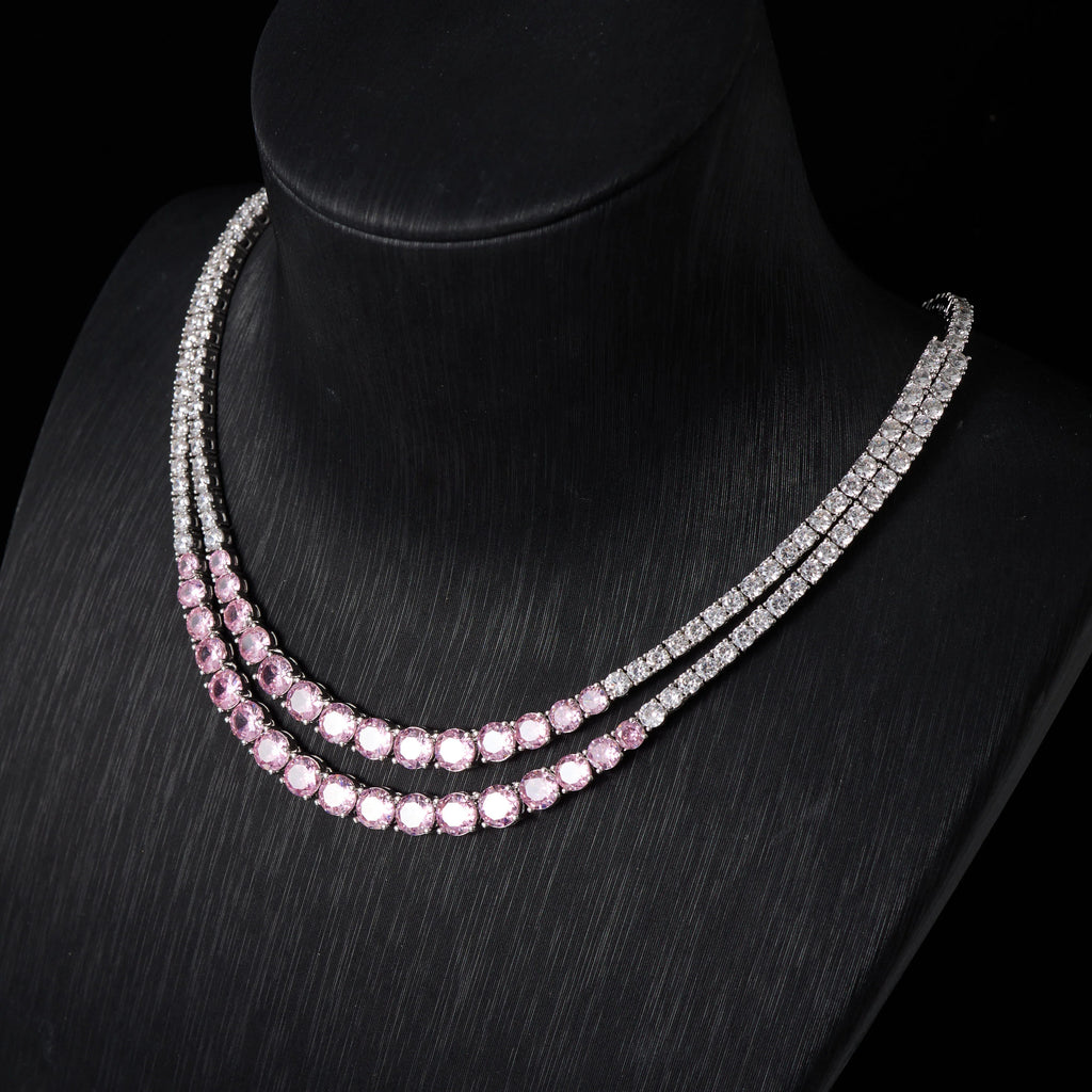 Trendy Jewelry Set for Women Layer Tennis chain Necklace Set Cubic Zircon Wedding Engagement Jewellery Accessories