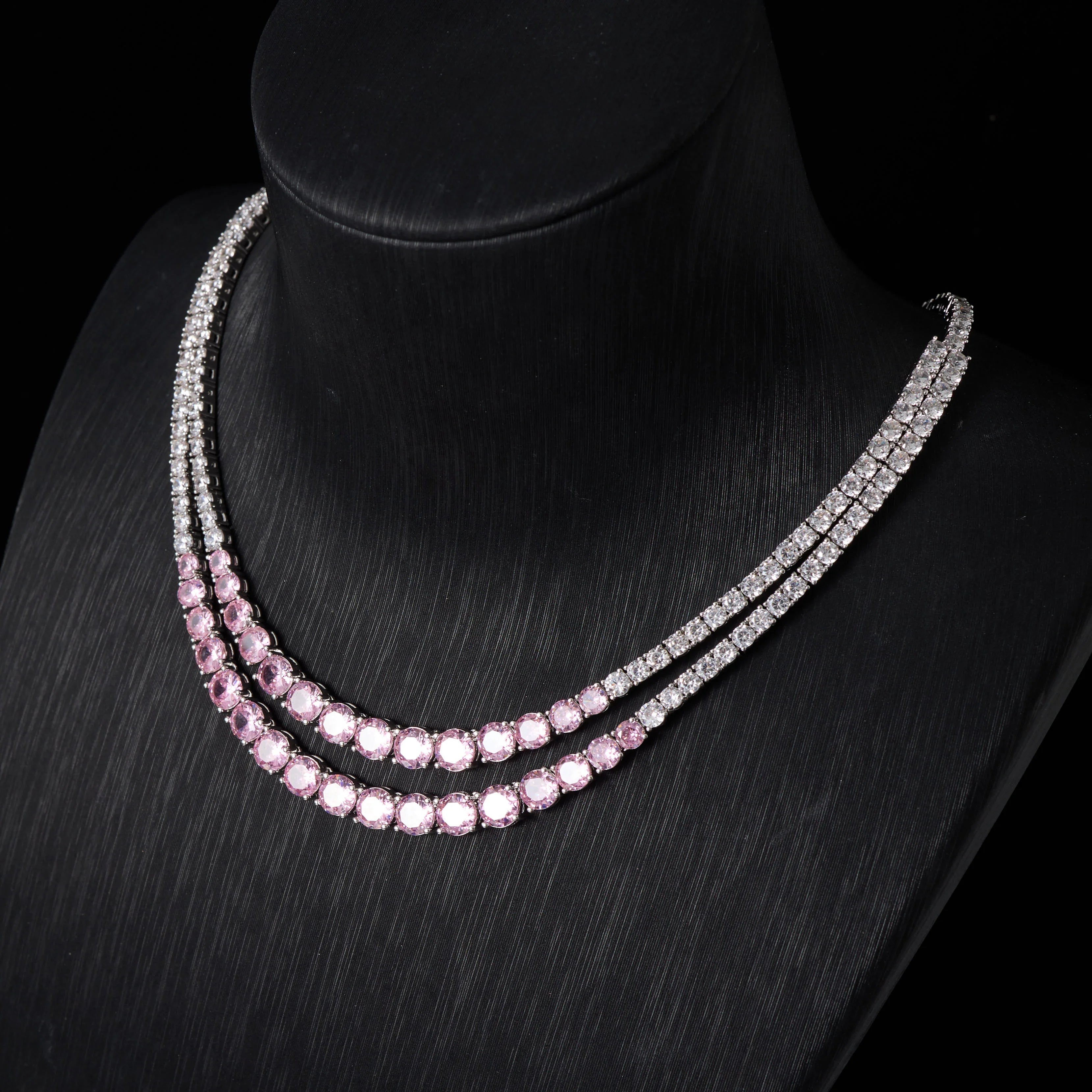 Trendy Jewelry Set for Women Layer Tennis chain Necklace Set Cubic Zircon Wedding Engagement Jewellery Accessories