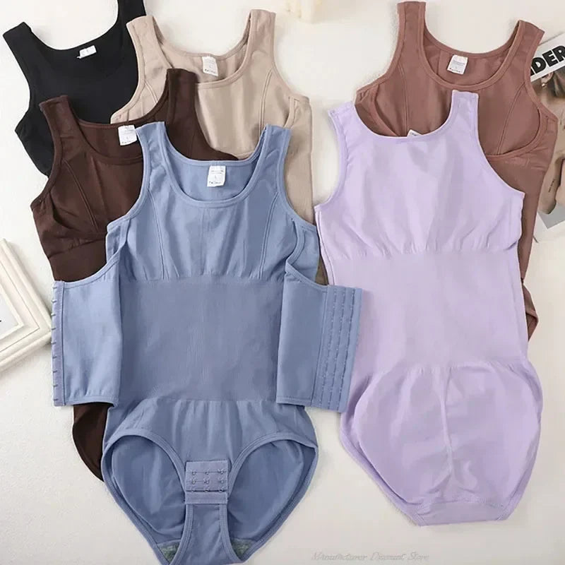 2026 New Bodysuit Shapewear with Zipper Belt Women Tummy Control Fajas Body Shaper Waist Trainer Slimming Cincher Corset Tops