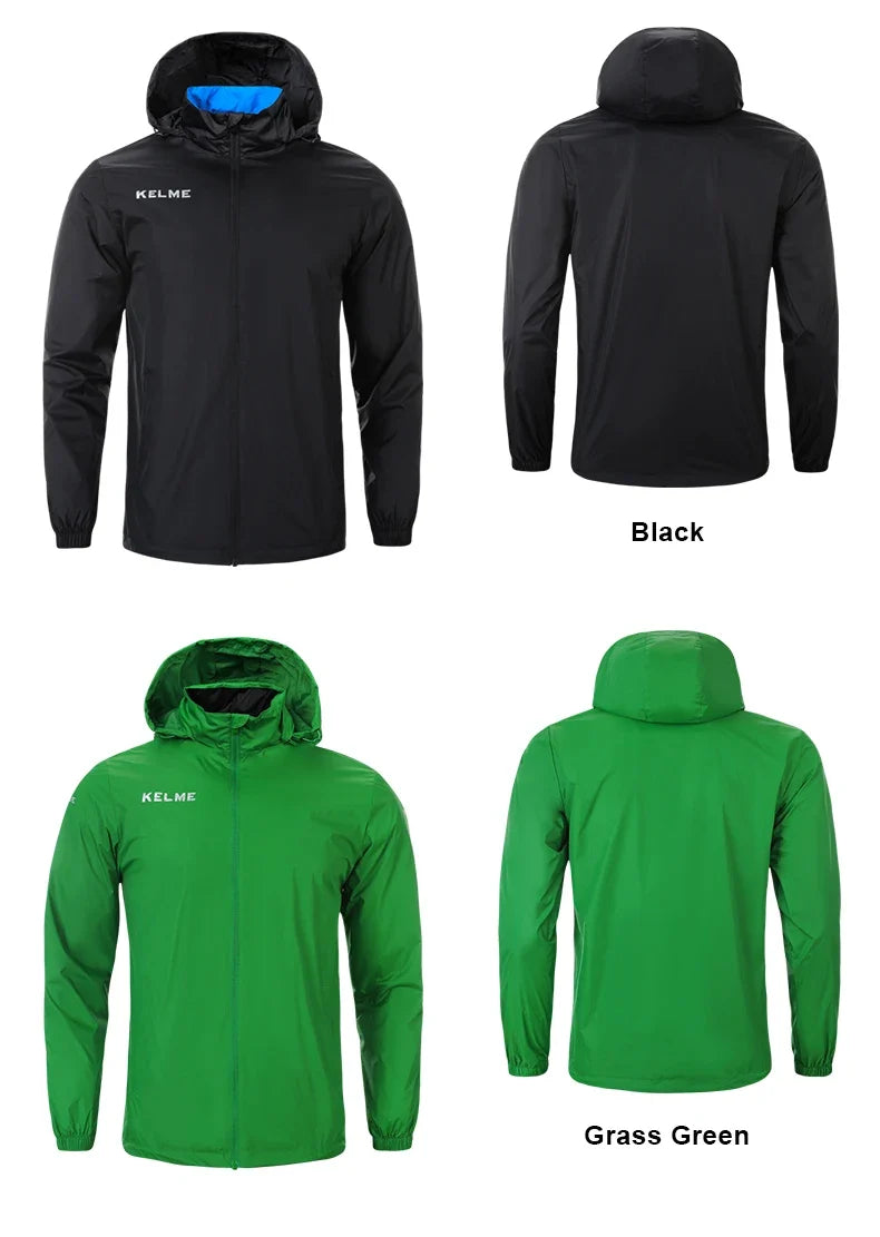 Men's Windbreaker Running Jacket Soccer Kid Hooded Windproof Coat Training Waterproof Jacket Quick Dry 3801241