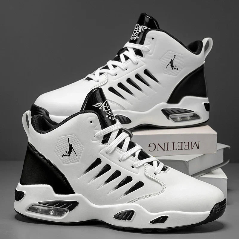 Men's High-Top Basketball Shoes Feature a Breathable Mesh Design for Maximum Comfort Outdoor Shock-Absorbing Running Shoes, High-Rebound Cushioning Technology, Make Running Smoother and More Comfortable, Enhance Support, Styl