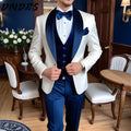 Men's Suit Jacket Pants 2 Piece Sharp Business Men Thin Stripe Suit For Groom Wedding Double Breasted Suit