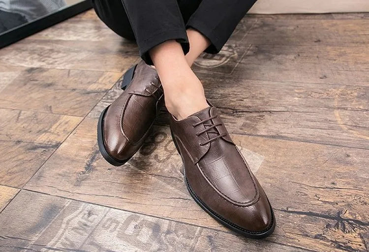 Men's British Style Leather Shoes Korean Version Pointed Toe Business Formal Trendy Versatile