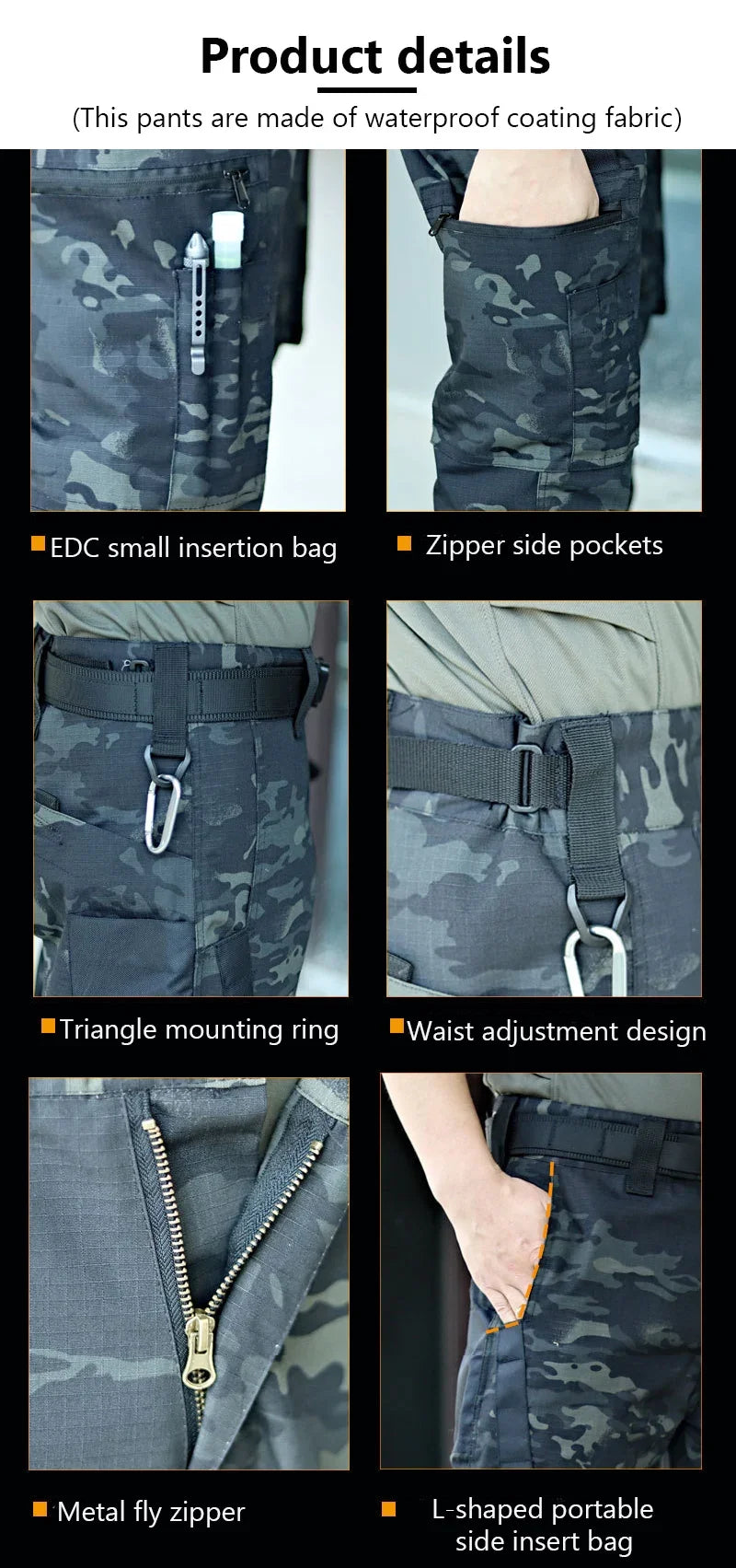 Tactical Work Pants Men Outdoor Cargo Trousers Multi-pocket Waterproof Field Combat Pant Autumn Spring Workwear Hiking Trousers