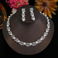 Elegant Shiny Cubic Zirconia Big Pearl Necklace Bridesmaid Gift Luxury Bridal Wedding Banquet Jewelry Set for Women Accessories