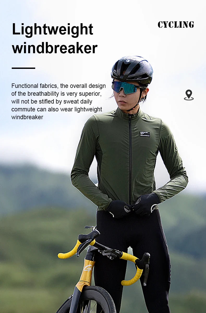 New Cycling Jacket Men's Windproof Cycling Jacket Road Bike Waterproof Jacket Double-ended Zipper Cycling Equipment
