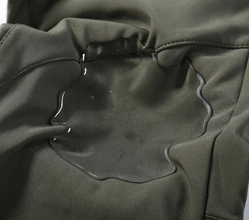 Men Military Tactical Winter Autumn Warm Sharkskin Fleece Hood Cargo Jackets Camping Hiking Climbing Hunting Outdoor Waterproof