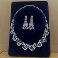 Luxury Shiny CZ Zircon Hollowed-out Shape Wedding Banquet Necklace Pageant Bridal Jewelry Sets for Women X0617