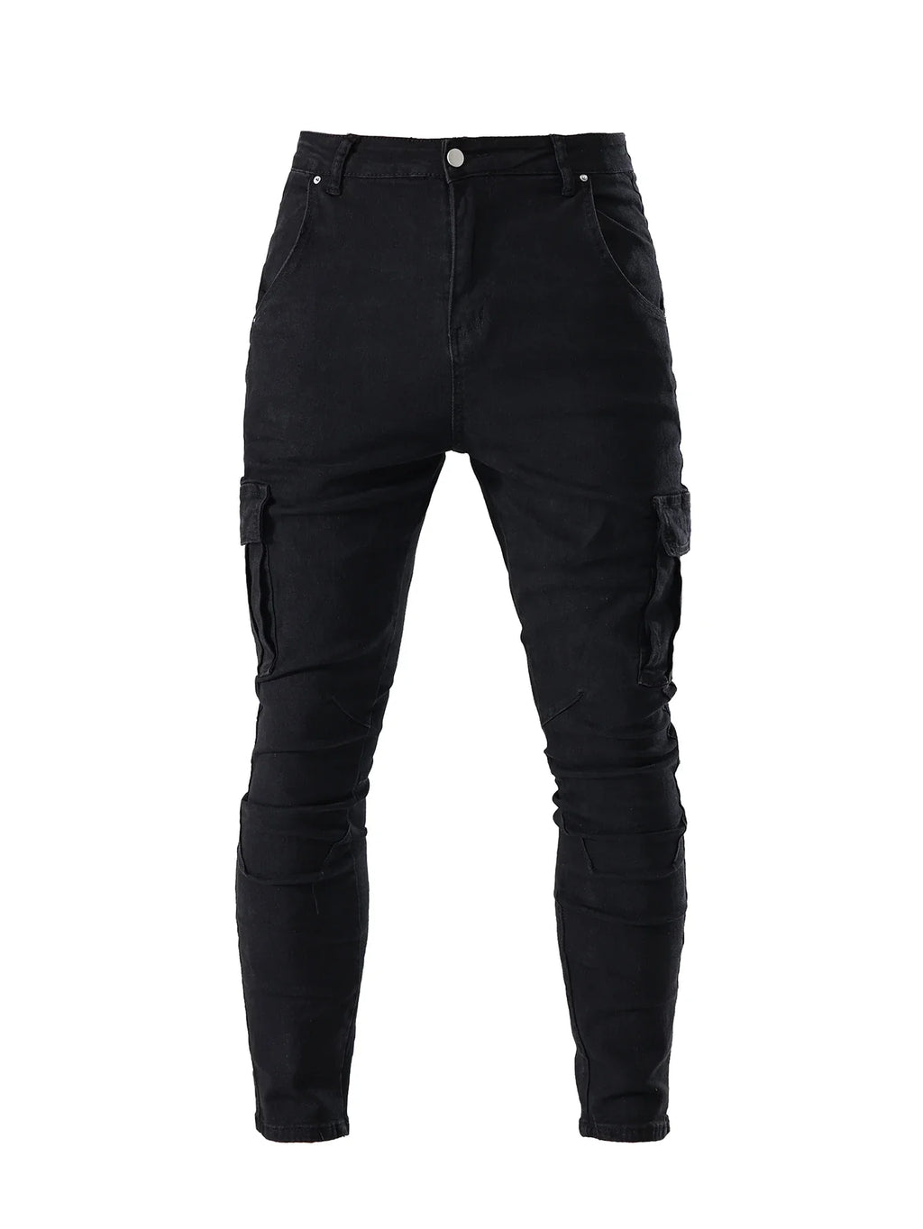 Men's Fahsion Elastic Slim Fit Jeans Men Cargo Denim Pants