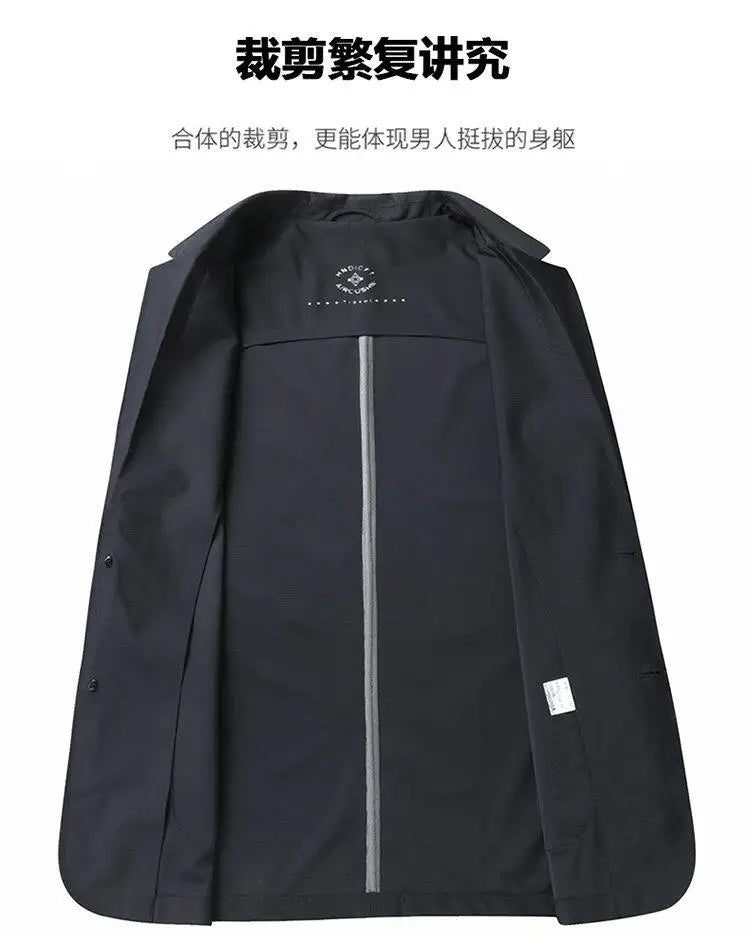2025 Summer Ice Silk Thin Sunscreen Suit Jackets for Men Classic Business Casual Blazers Wedding Social Dress Coat Men Clothing