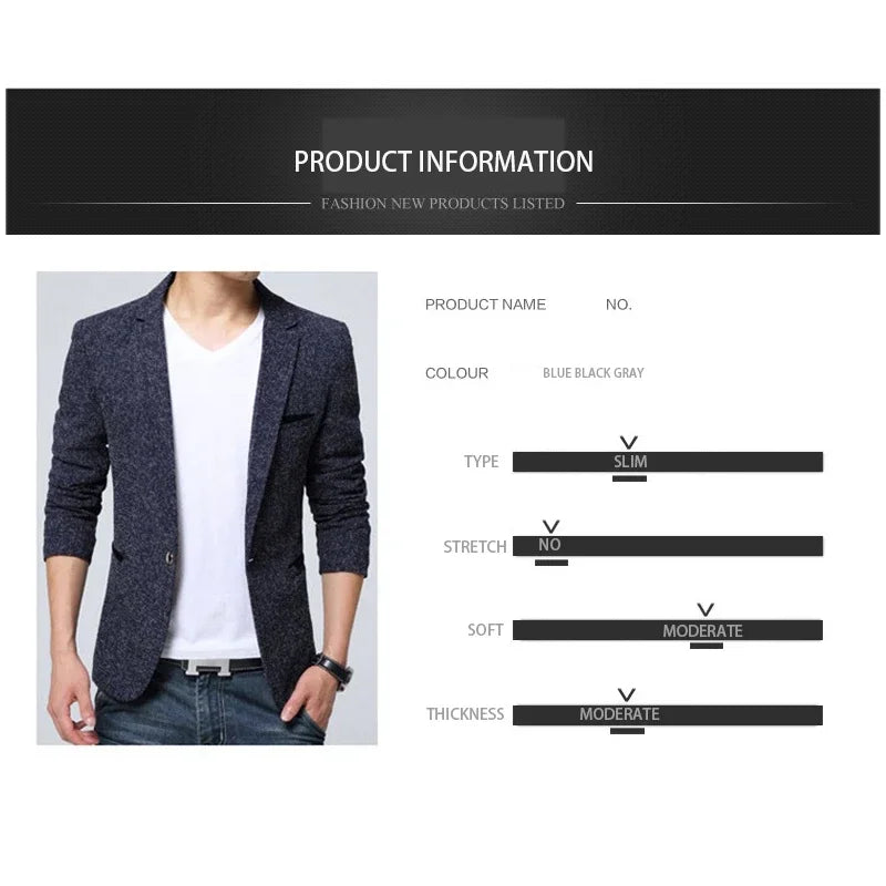 TFETTERS New Arrival Mens Blazer Jacket Suit Wedding Prom Party Slim Fit Smart Casual Suit Men Jacket Business Men Suit Jacket