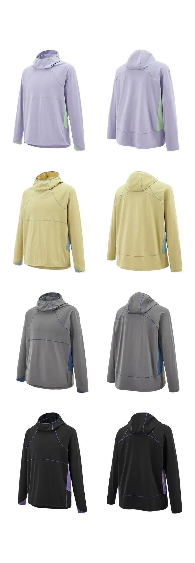 Unisex  Breathable T-Shirt, Moisture Wicking Quick-Dry Hooded, Outdoor Sports Tech Wear Hooded Long-sleeve Tracksuit