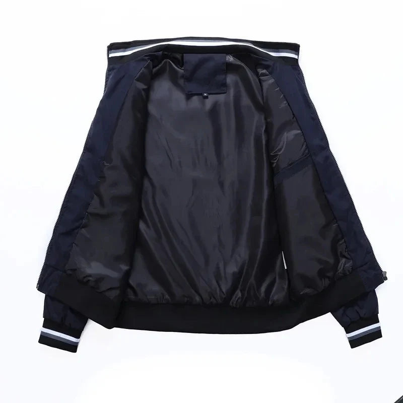 New Spring and Autumn Men's Stand Collar Casual Zipper Jacket Outdoor Sports Coat Windbreaker Jacket for Men Waterproof Bomber