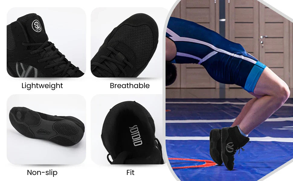 Professional Wrestling Boots Men's Lightweight Fighting Boxing Shoes High Quality Mesh Breathable Boxing Sneakers Big Size 40-50