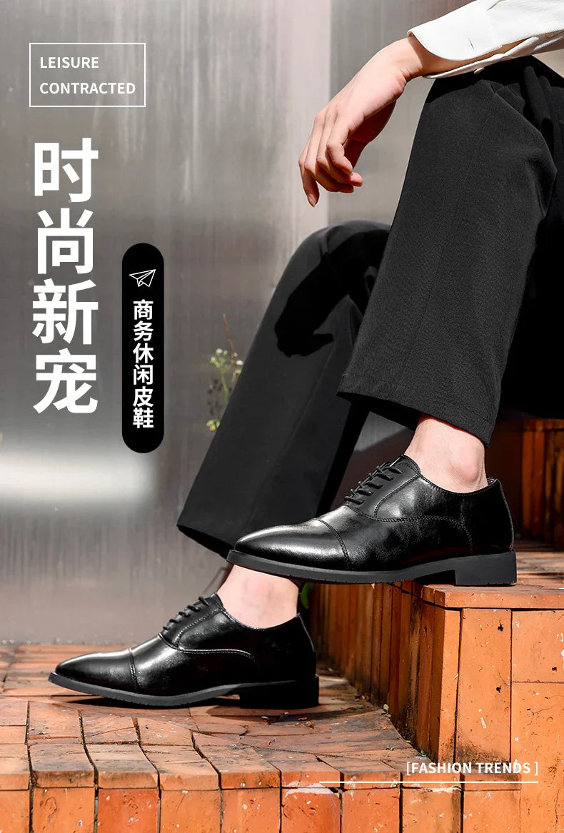 High Quality Men Genuine Leather Shoes Luxury Designer Oxford ShoesMale Business Office Brogue Dress Shoes for Men Wedding Shoe