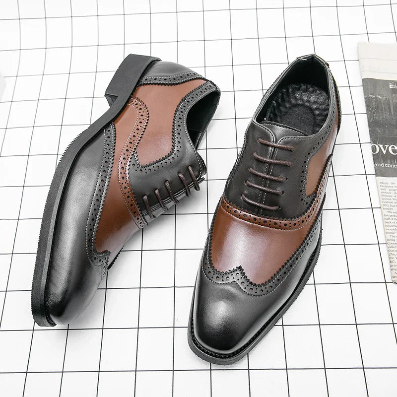 Italy High Quality Pointed Fashion Oxford Shoes Lace Up Men's Shoes Pointed Style Luxury Moccasin Casual Luxury Leather Shoes