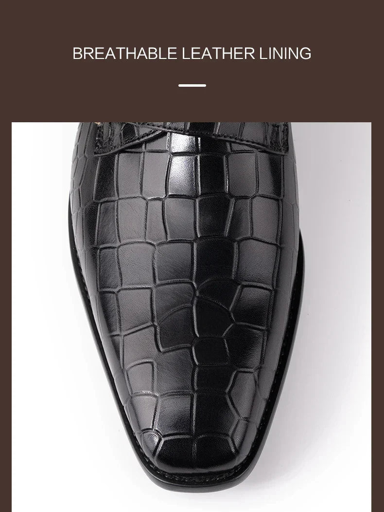 Men's Genuine Leather Dress Loafers Handmade Double Buckle Monk Slip-On Shoes for Party & Formal Wear Fashion& Men's Footwear
