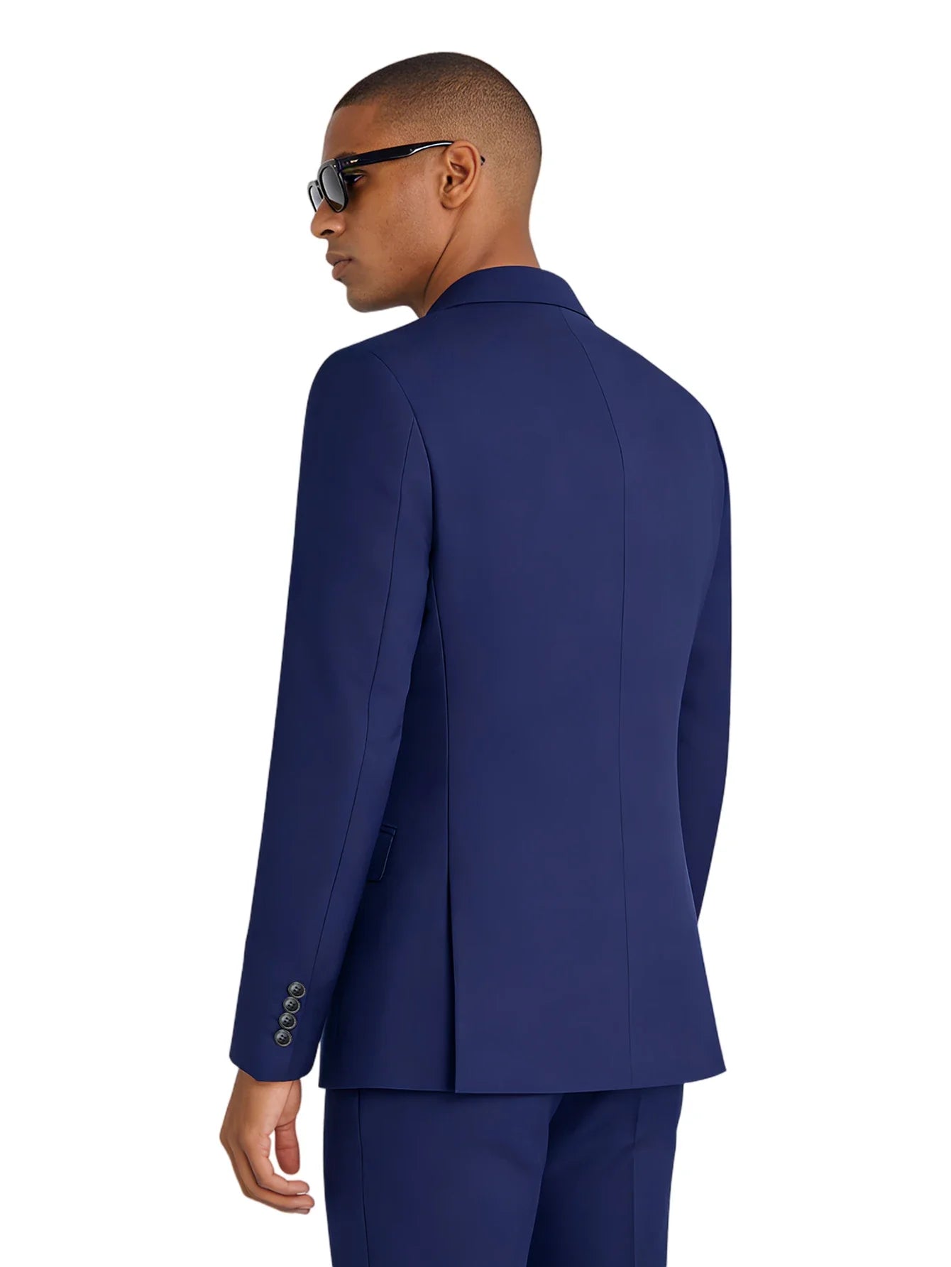 Men's 3-Piece Solid Suit Set Peak Lapel Blazer Jacket Vest Pants for Wedding Business Prom Tuxedo