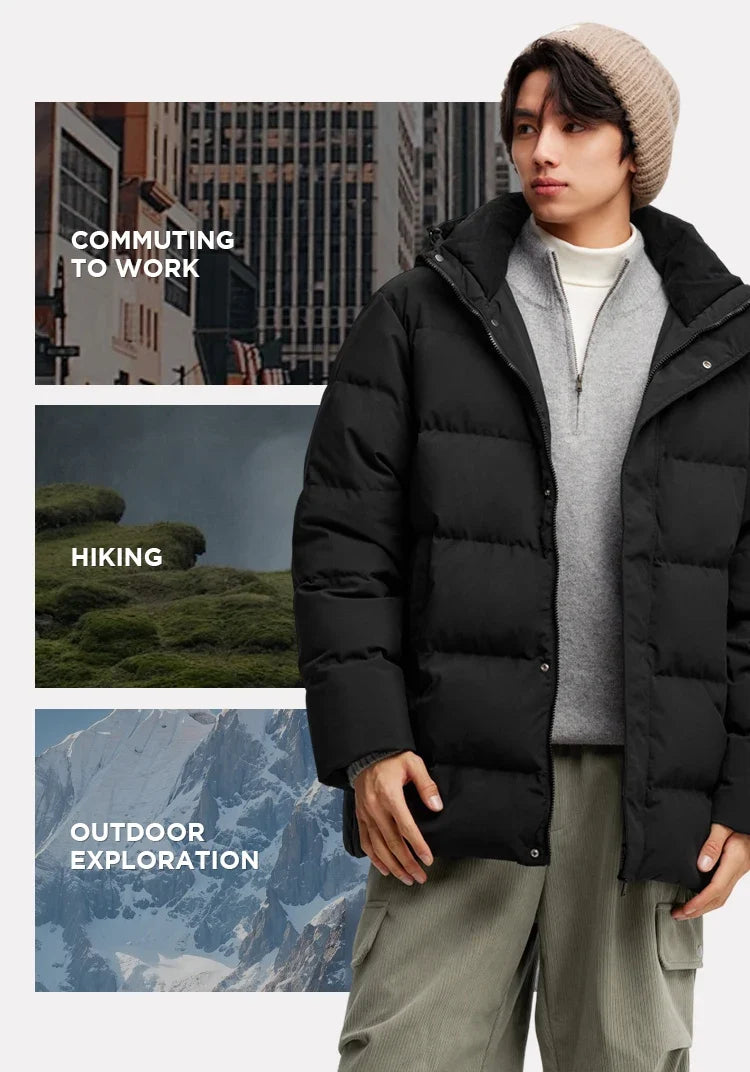 Down Jacket Men 2026 Winter New Hooded Mid-Length Thick Versatile Coat
