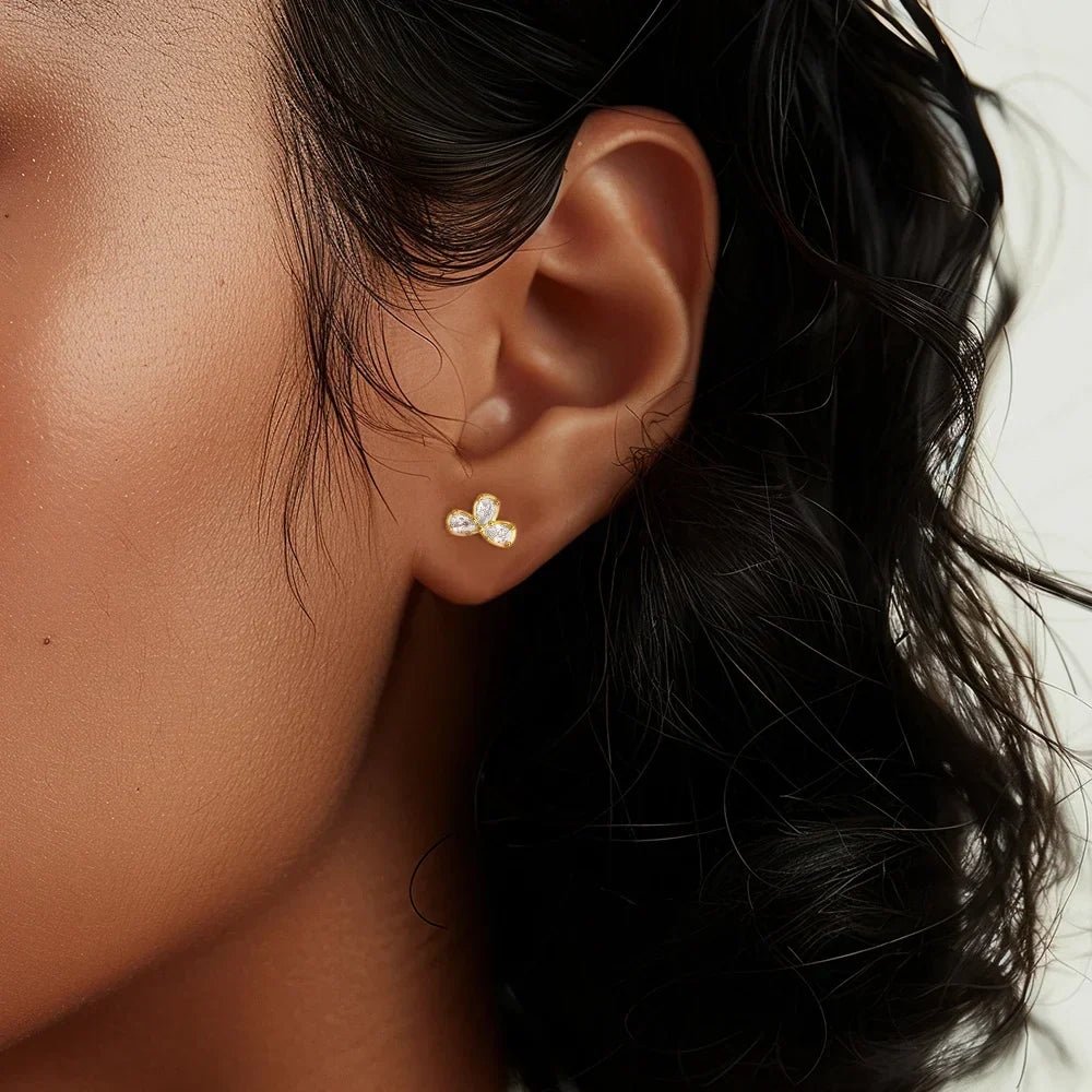 Heart Round Ball Flat Helix Piercing Earring 925 Sterling Silver Ear Studs Geometric Zircon Exquisite Trinket Studs Aretes