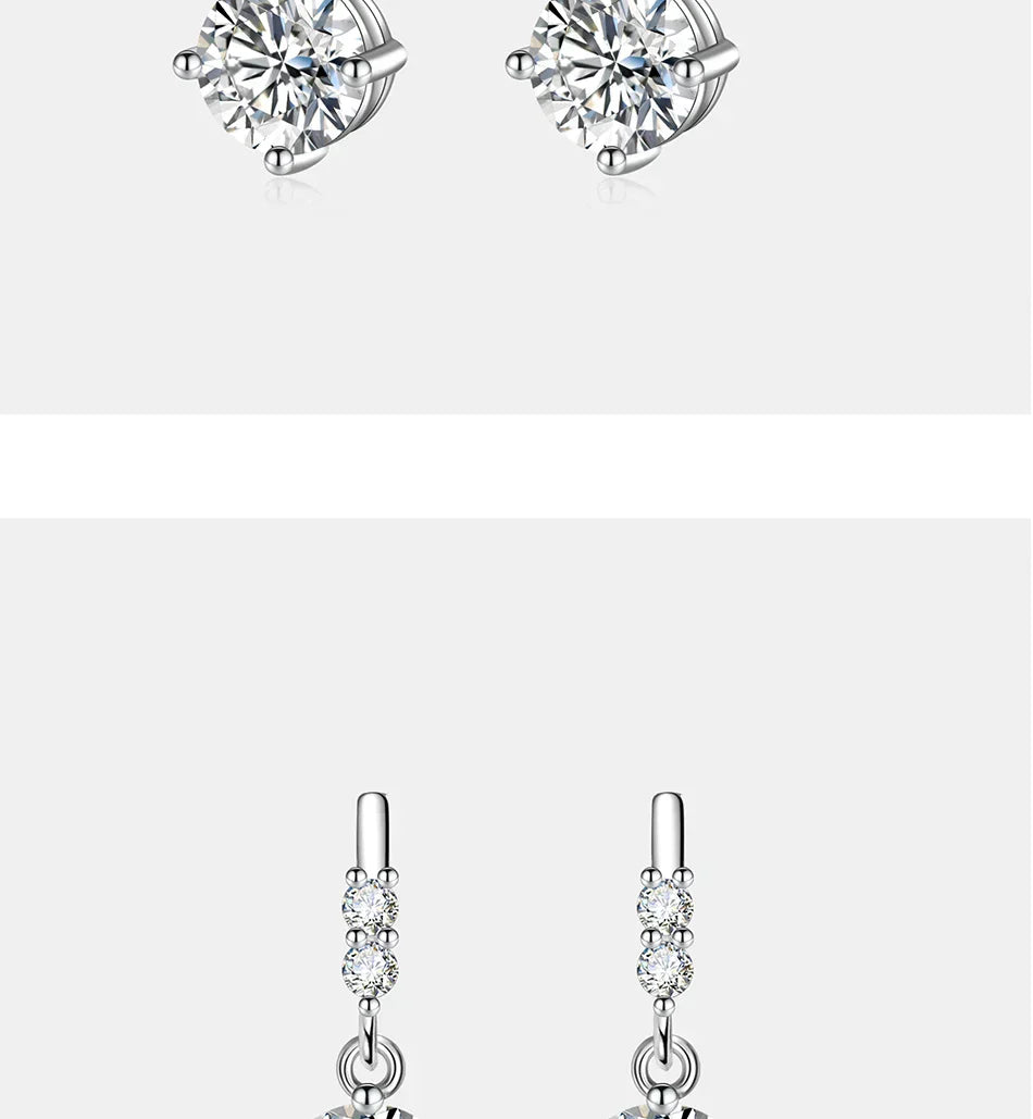 0.5/1CT Moissanite Drop Earring Women S925 Pure Silver Four Claw Laboratory Diamond Fashion Luxury Wedding Jewelry
