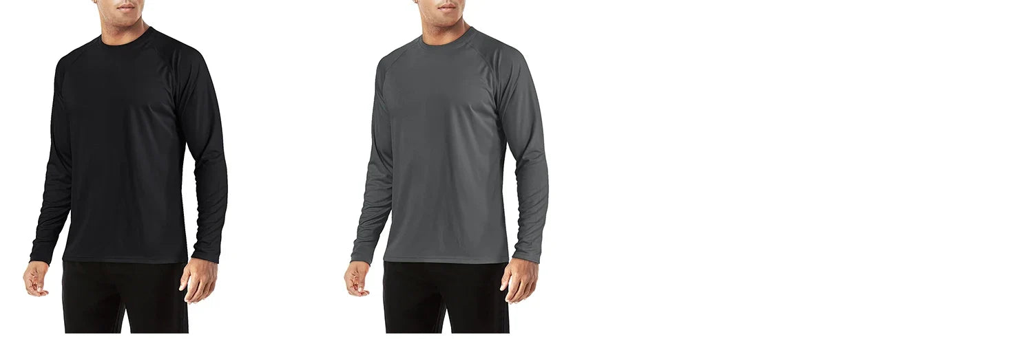 Men's Sun Protection T-shirts Summer UPF 50+ Long Sleeve Performance Quick Dry Breathable Hiking Fish T-shirts UV-Proof