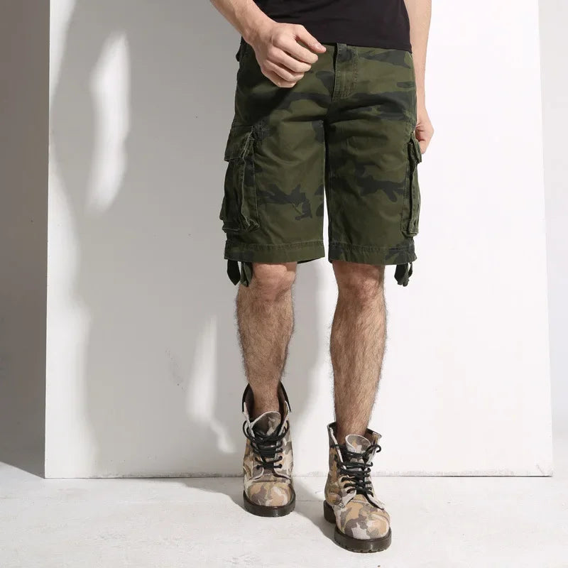 Camouflage Shorts Male Military Clothing Style Army High Quality Mens Cargo Shorts Cotton Multi Pockets Breeches Bermuda Cargo