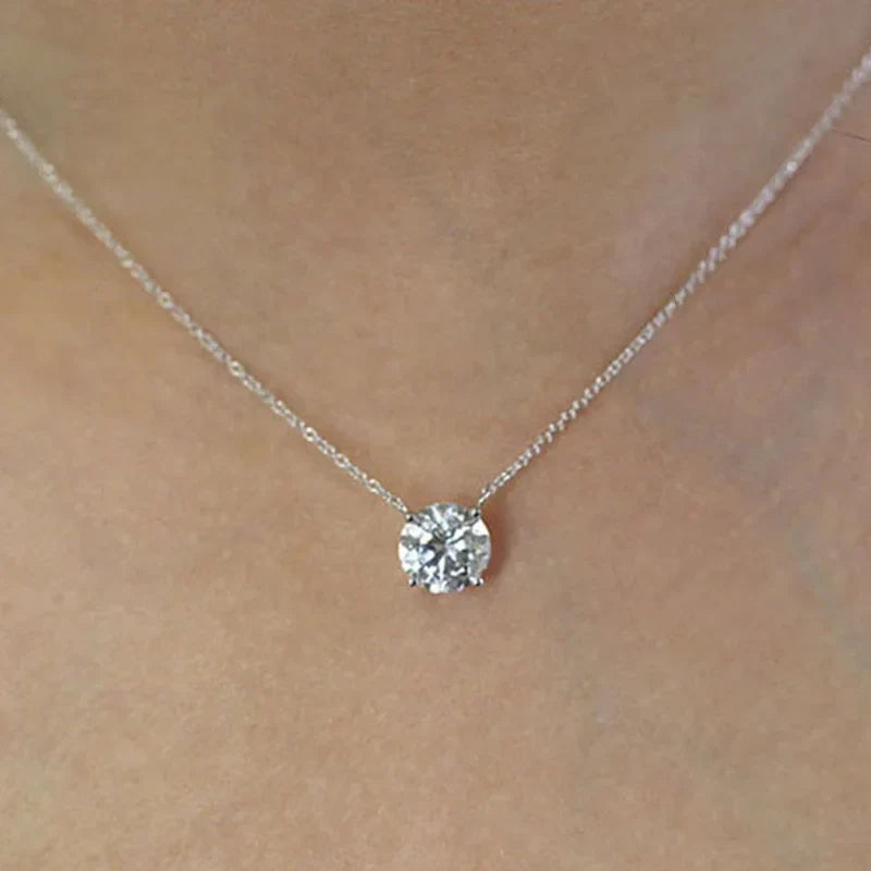 1CT 2CT 3CT Certified Moissanite Pendant Necklace For Women S925 Sterling Silver Solitaire Drop Necklaces Jewelry Gift