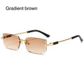 Rimless Rectangle Sunglasses Fashion Y2K Frameless Sun Glasses Shades for Women & Men
