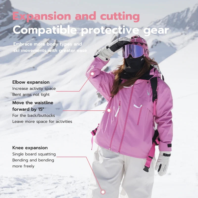 Men Women 3L Cotton Ski Jacket Ski Pants Winter Warm Windproof Waterproof Outdoor Sports Snowboard Ski Coat Trousers