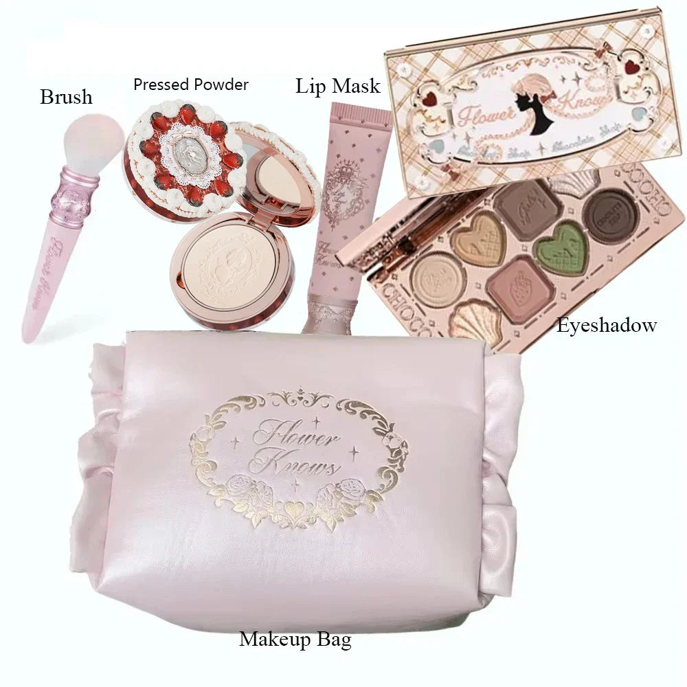 All In One Makeup Set Gift Box Garden Cushion Cream Foundation Matte Blush Long Lasting Velvet Lip Cream With Bag