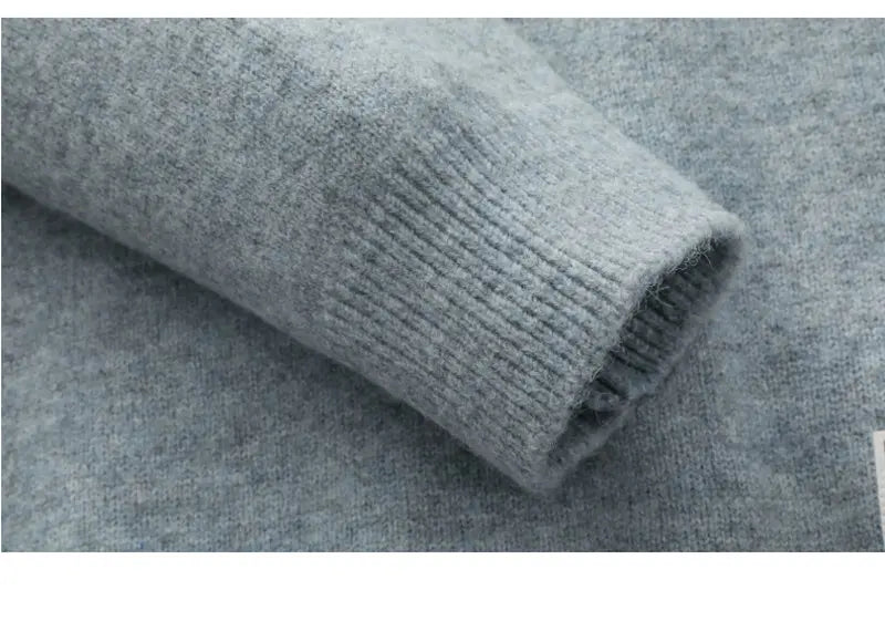 Fake Two Piece Pullover Cardigan Men Round Neck Long Sleeve Clothing Thermal Warm Comfortable Youth Casual Knit Sweater