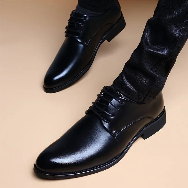 Men's Wedding Leather Business Shoes – Formal Oxford Dress Footwear