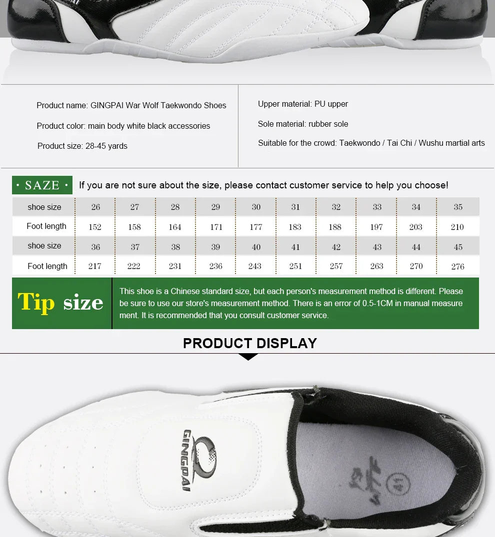 White Breathable Taekwondo Shoes Karate Kung Fu Wrestling Martial Arts Shoes Adults Child Non-slip Soft Oxford Soles Sneakers