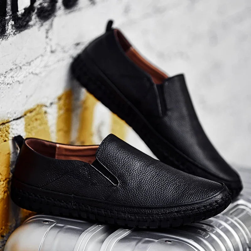 New Plus Size 49 50 Men Loafers Soft Moccasins Fashion Soft Spring Autumn Genuine Leather Shoes Men Casual Flats Driving Shoes