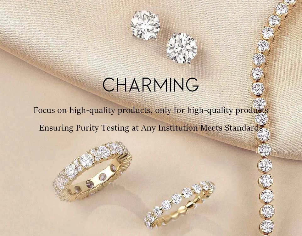 Fashion S925 Sterling Silver Engagement Classic Moissanite Diamond Ring for Women Men Real Jewelry With Certificate