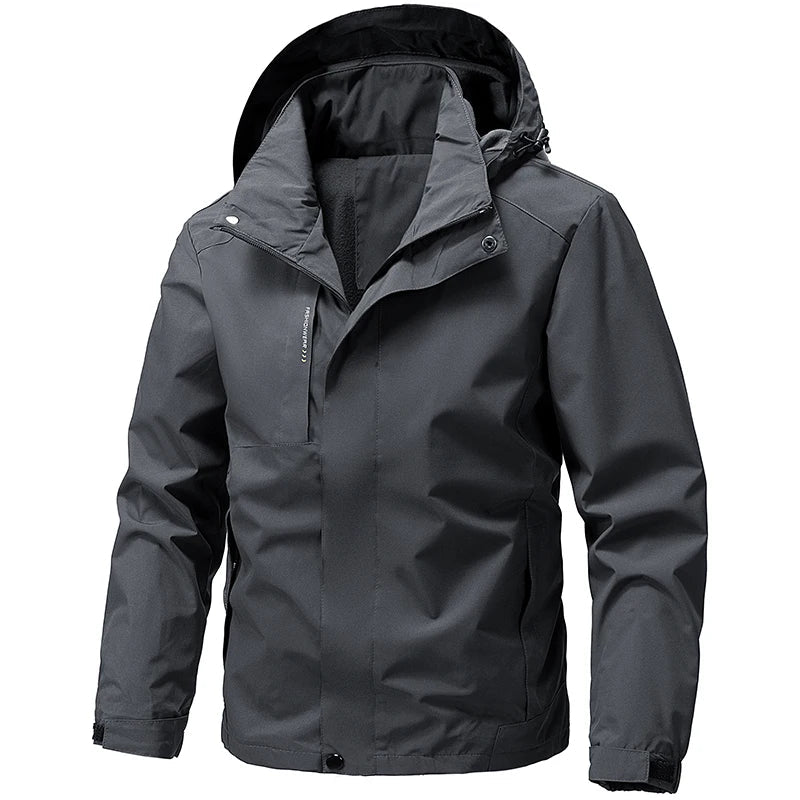 Waterproof Windbreaker Men Jacket Autumn Spring Outdoor Softshell Hooded Coat Sports Hiking Camping Coats Lightweight Jackets