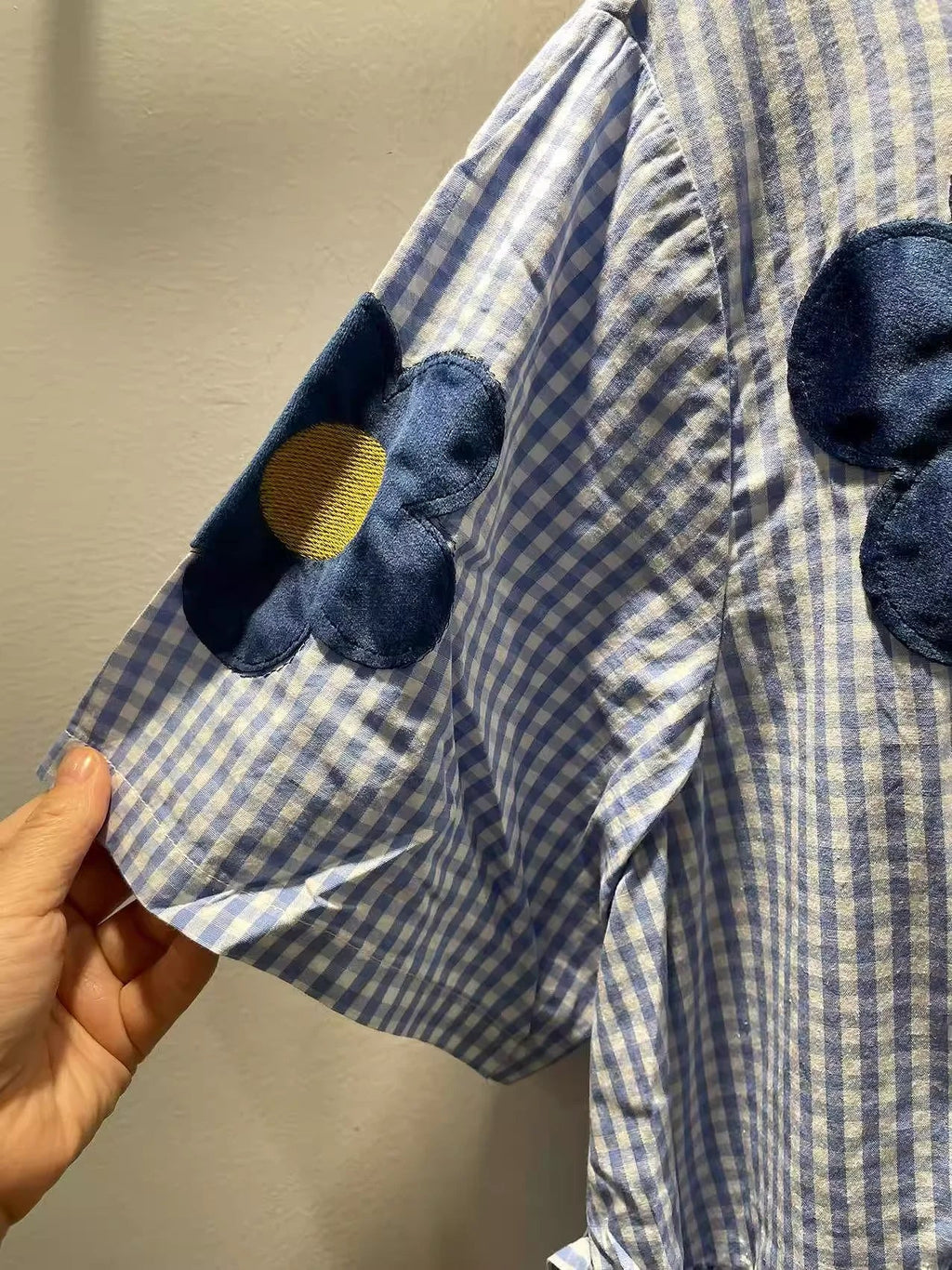 2026 girl sweet blue yellow striped floral embroider patchwork dress for women summer Japan style 100% cotton long dress